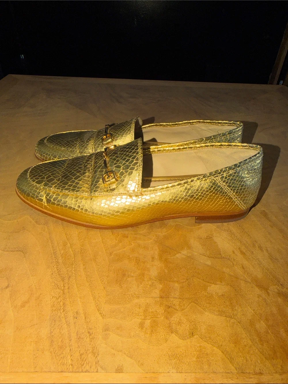 Sam Edelman Loraine Gold Scale horse-bit loafers Size 7.5